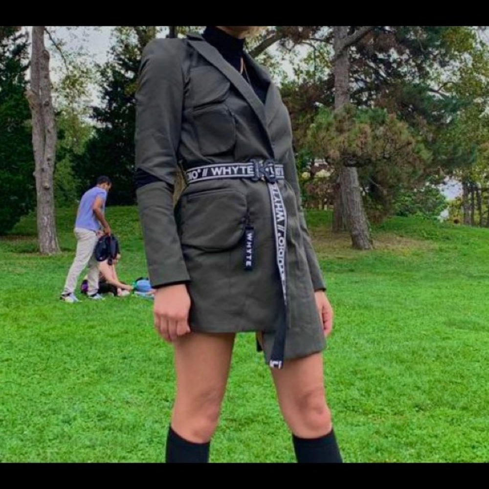 Army Green Blazer Dress